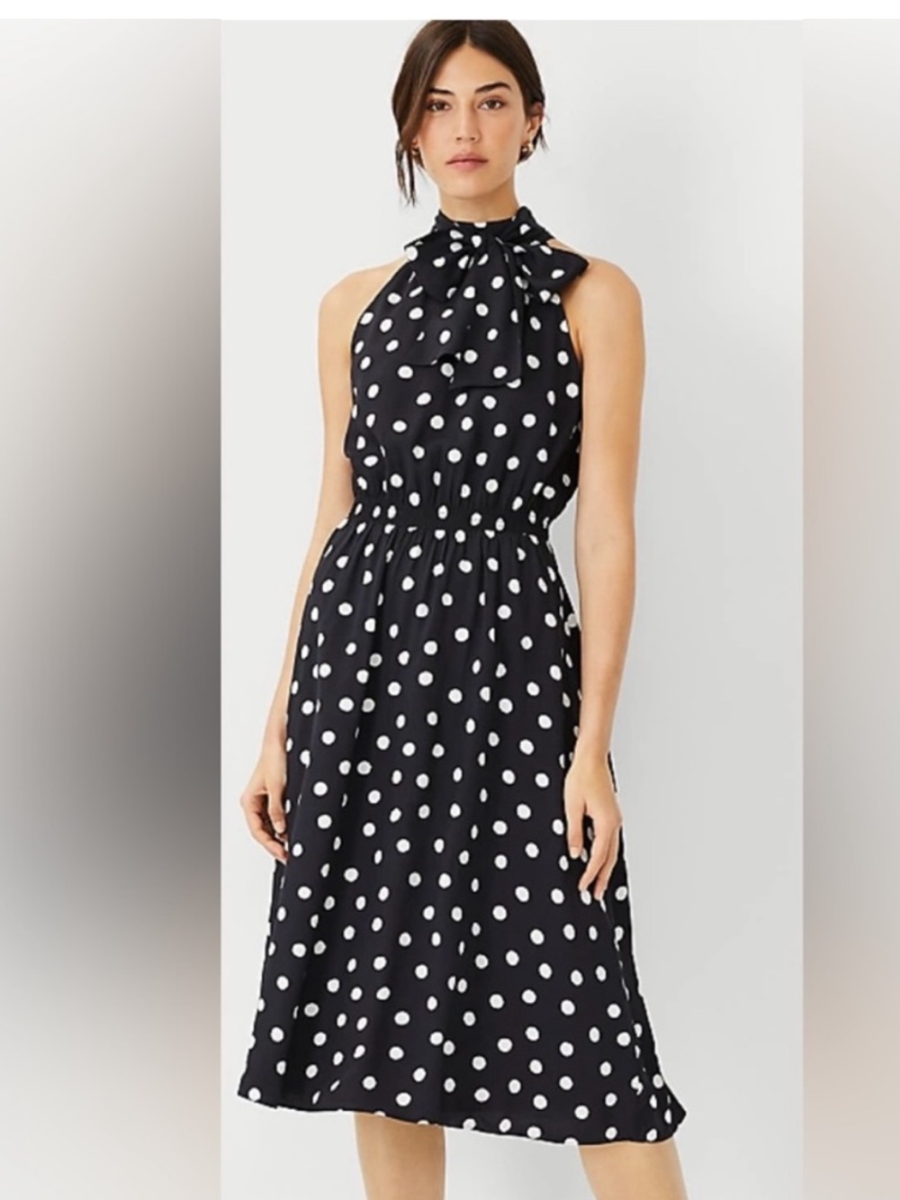 Ann Taylor Halter Neck Polka Dot Dress